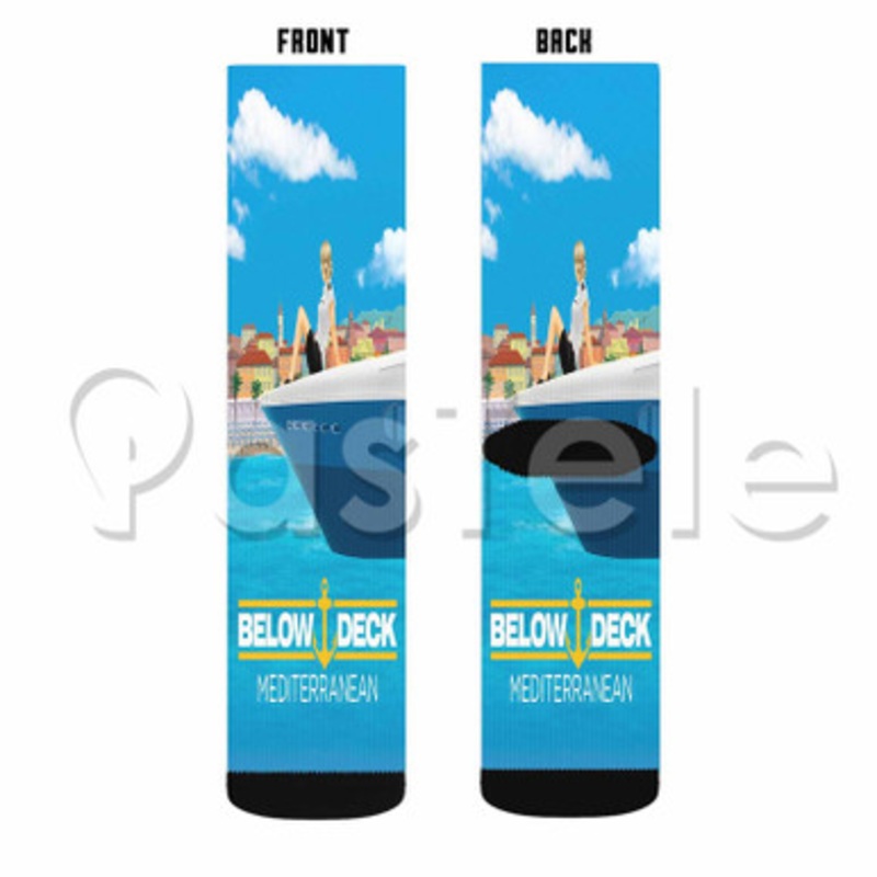 Below Deck Mediterranean Custom Sublimation Personalized Printed Socks Polyester Acrylic Nylon Spandex