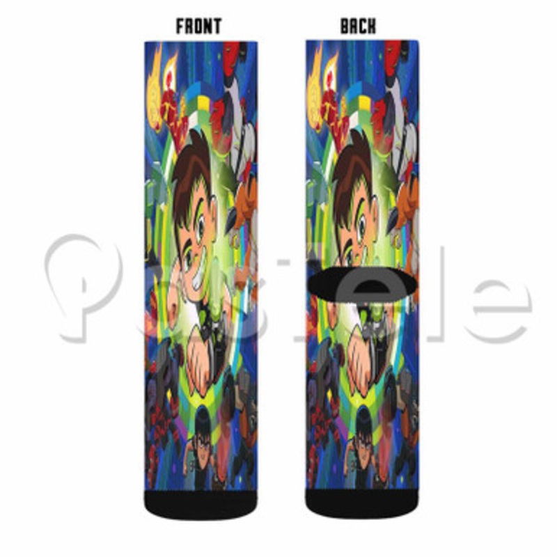 Ben 10 Custom Sublimation Personalized Printed Socks Polyester Acrylic Nylon Spandex