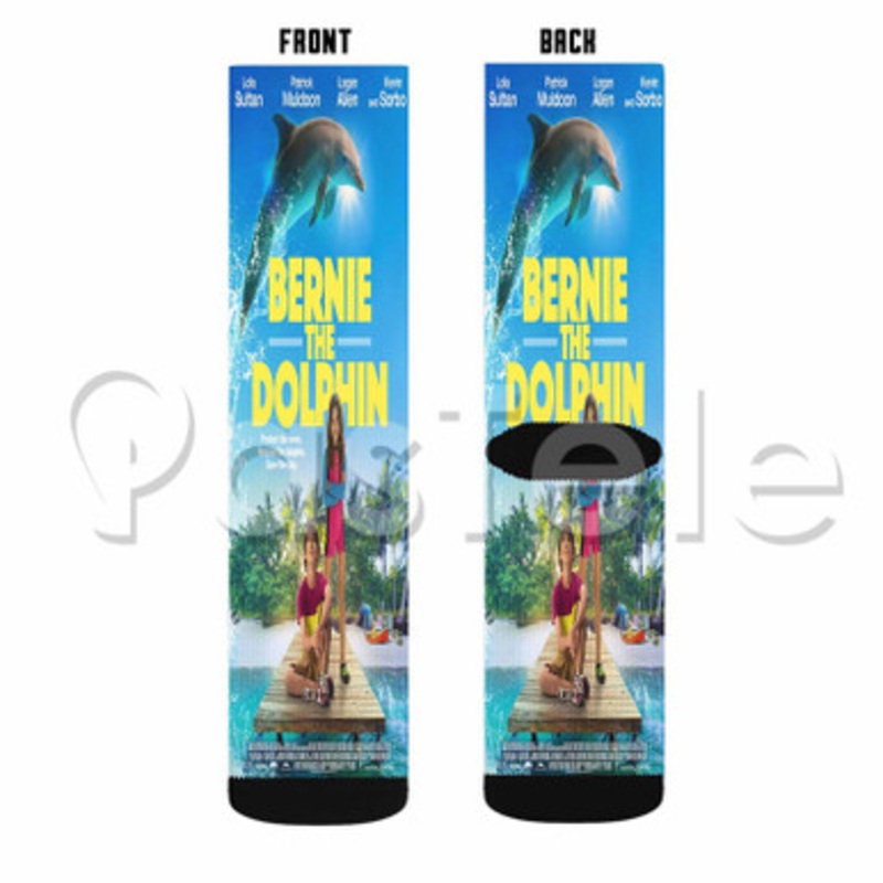 Bernie the Dolphin 2 Custom Sublimation Personalized Printed Socks Polyester Acrylic Nylon Spandex