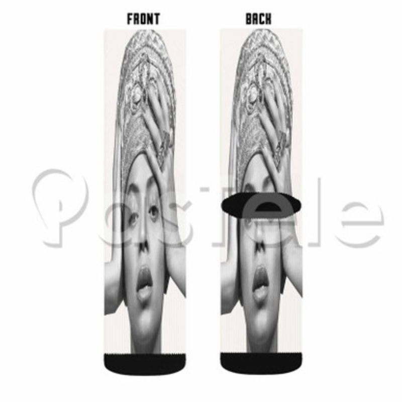 beyonce Custom Sublimation Personalized Printed Socks Polyester Acrylic Nylon Spandex