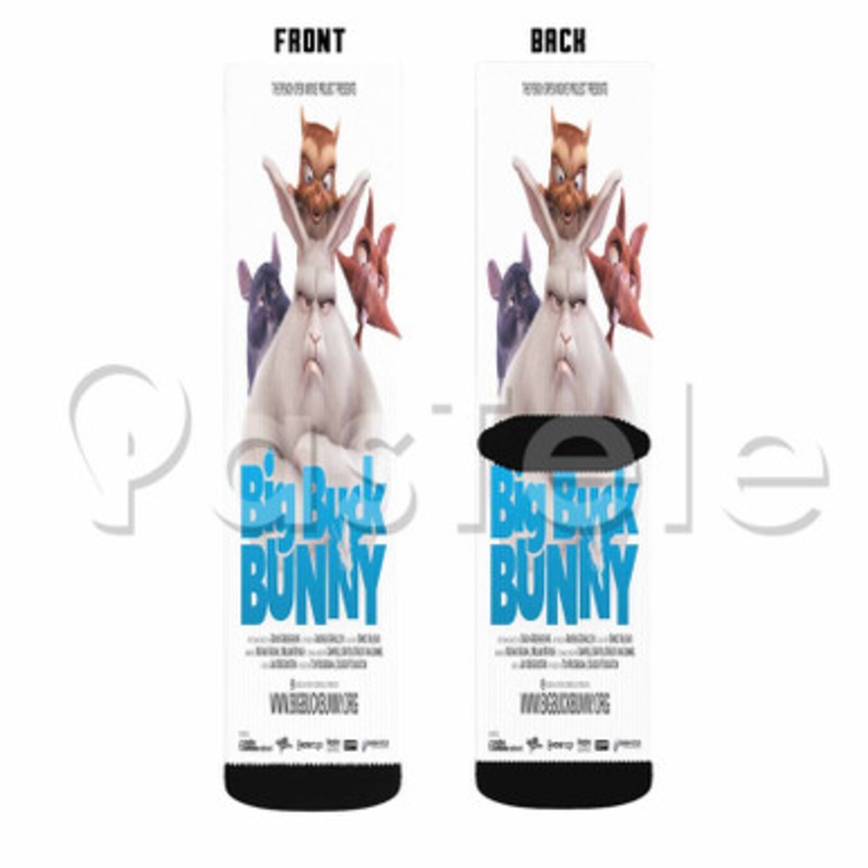 Big Buck Bunny Custom Sublimation Personalized Printed Socks Polyester Acrylic Nylon Spandex