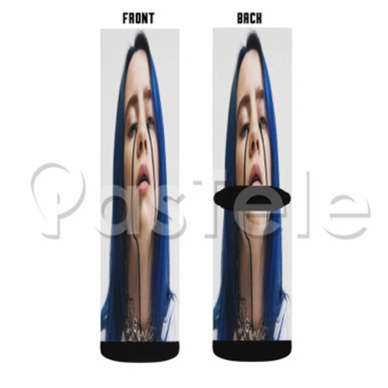 Billie Eilish 2 Custom Sublimation Personalized Printed Socks Polyester Acrylic Nylon Spandex