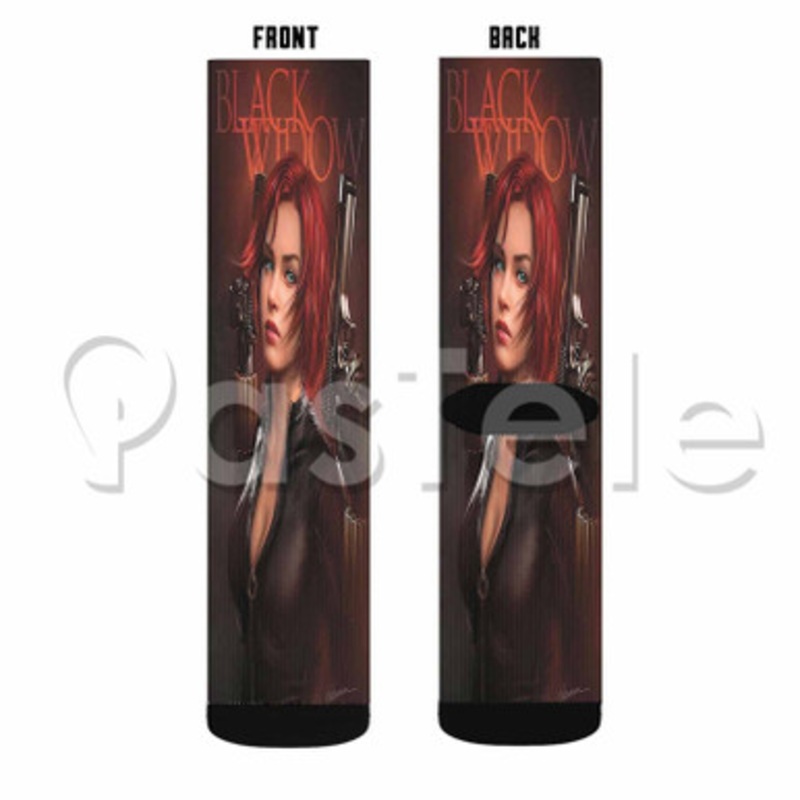 Black Widow 2 Custom Sublimation Personalized Printed Socks Polyester Acrylic Nylon Spandex