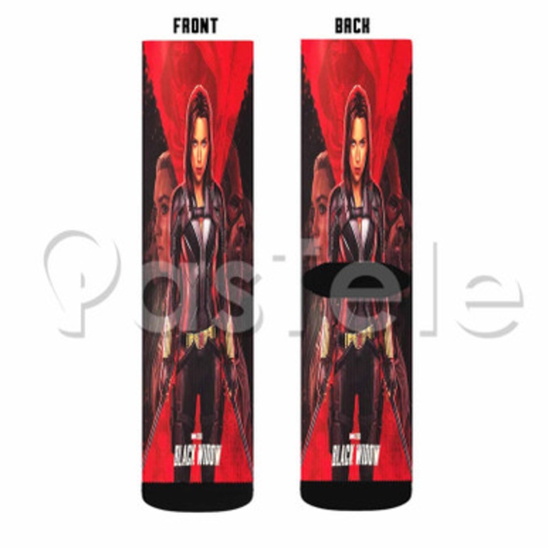 Black Widow Custom Sublimation Personalized Printed Socks Polyester Acrylic Nylon Spandex