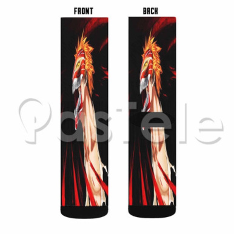bleach Anime Custom Sublimation Personalized Printed Socks Polyester Acrylic Nylon Spandex