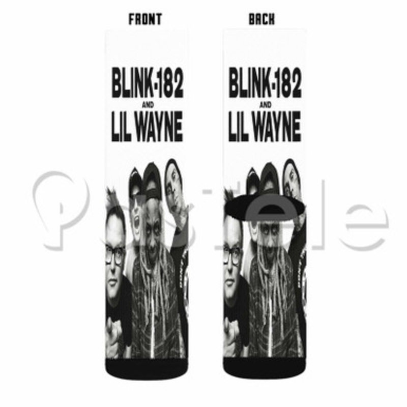 Blink 182 and Lil Wayne Custom Sublimation Personalized Printed Socks Polyester Acrylic Nylon Spandex