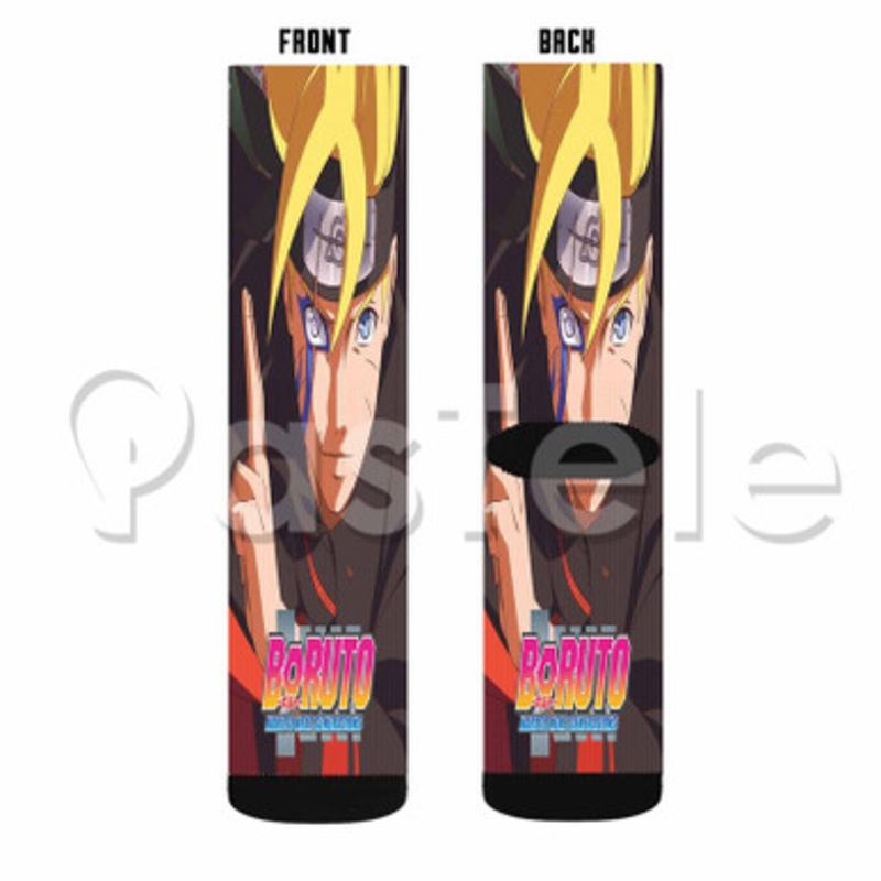 Boruto Custom Sublimation Personalized Printed Socks Polyester Acrylic Nylon Spandex