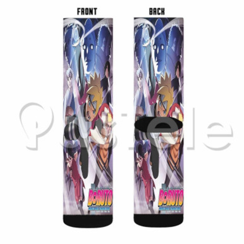 Boruto Naruto Next Generations Anime Custom Sublimation Personalized Printed Socks Polyester Acrylic Nylon Spandex