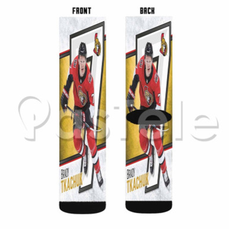 Brady Tkachuk Ottawa Senators NHL Custom Sublimation Personalized Printed Socks Polyester Acrylic Nylon Spandex