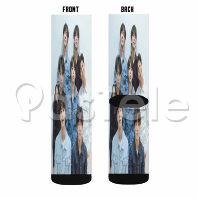 BTS Custom Sublimation Personalized Printed Socks Polyester Acrylic Nylon Spandex
