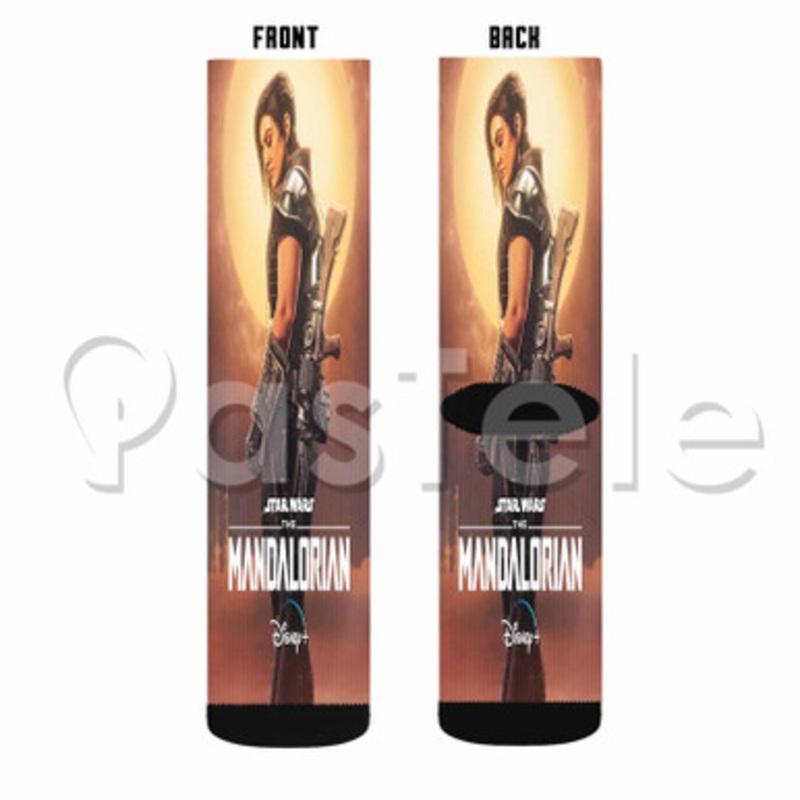 Cara Dune Star Wars The Mandalorian Custom Sublimation Personalized Printed Socks Polyester Acrylic Nylon Spandex