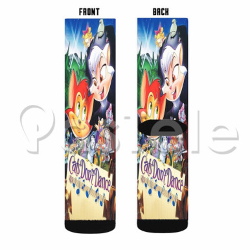Cats Don t Dance Custom Sublimation Personalized Printed Socks Polyester Acrylic Nylon Spandex
