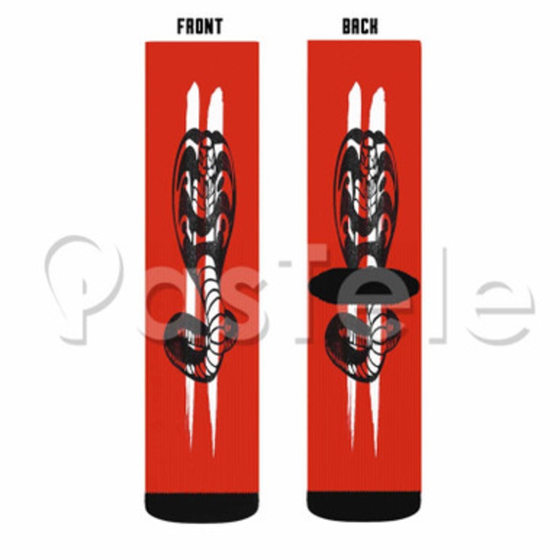 Cobra Kai Custom Sublimation Personalized Printed Socks Polyester Acrylic Nylon Spandex