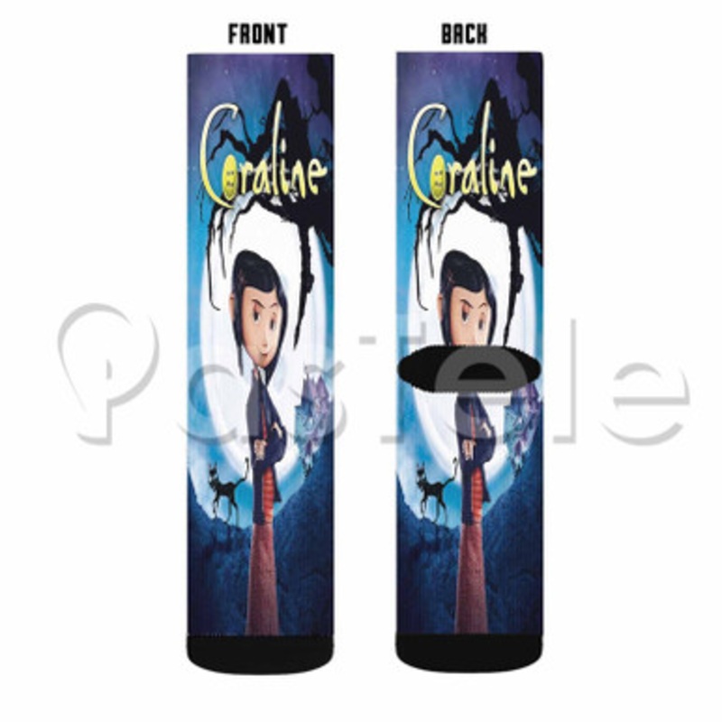 Coraline Custom Sublimation Personalized Printed Socks Polyester Acrylic Nylon Spandex