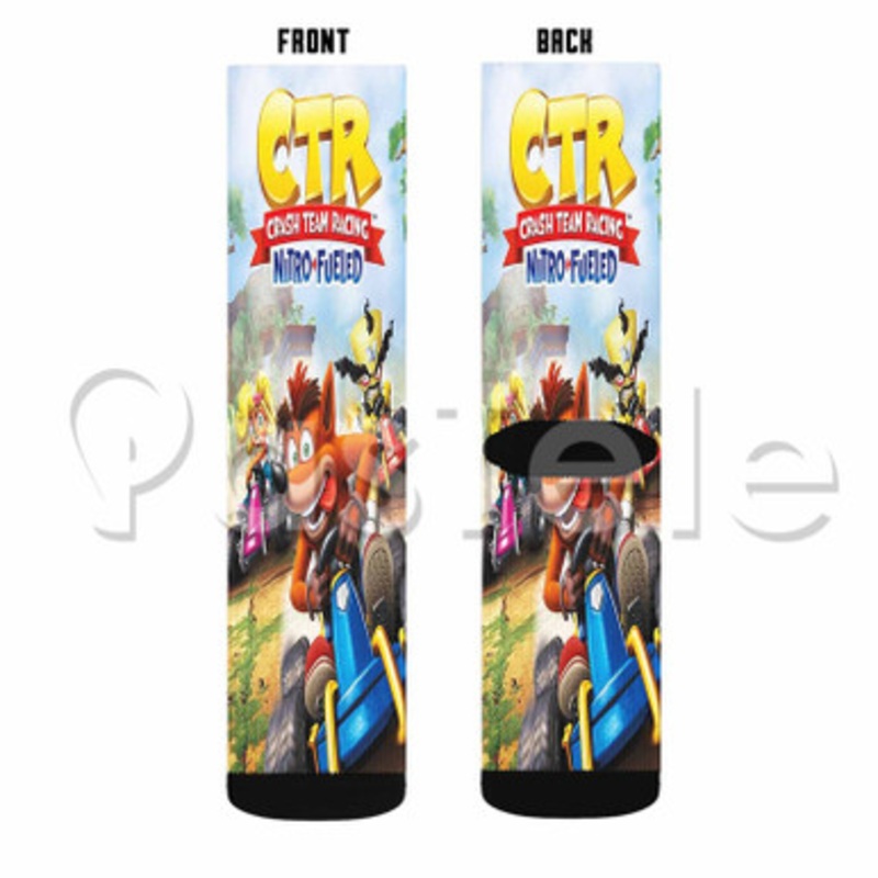 Crash Team Racing Nitro Fueled Custom Sublimation Personalized Printed Socks Polyester Acrylic Nylon Spandex