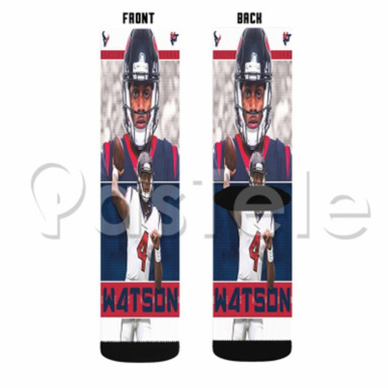 Deshaun Watson NFL Houston Texans Custom Sublimation Personalized Printed Socks Polyester Acrylic Nylon Spandex