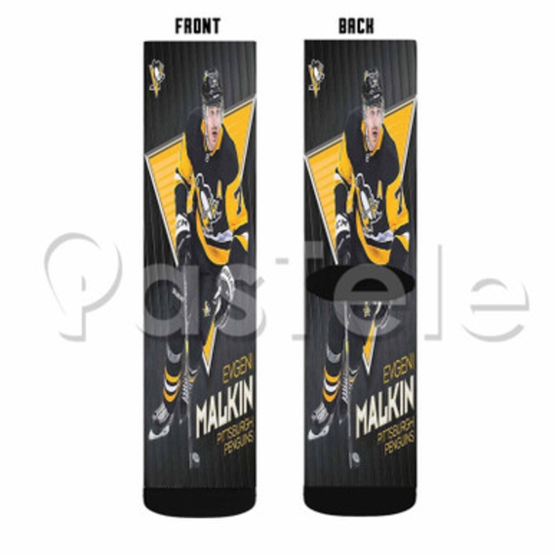 Evgeni Malkin Pittsburgh Penguins NHL Custom Sublimation Personalized Printed Socks Polyester Acrylic Nylon Spandex