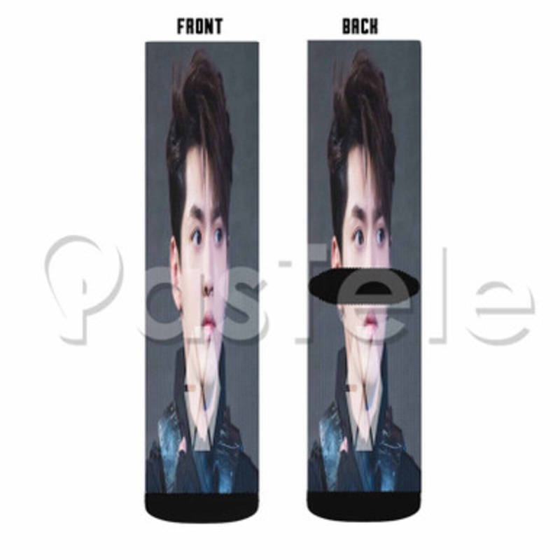 Exo Kris Wu Custom Sublimation Personalized Printed Socks Polyester Acrylic Nylon Spandex