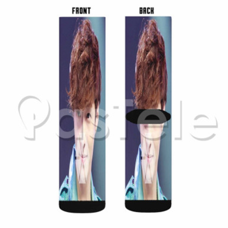 Exo Zhang Yixing Custom Sublimation Personalized Printed Socks Polyester Acrylic Nylon Spandex