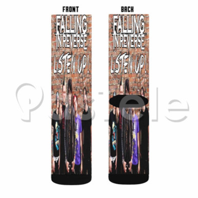 Falling in Reverse Custom Sublimation Personalized Printed Socks Polyester Acrylic Nylon Spandex