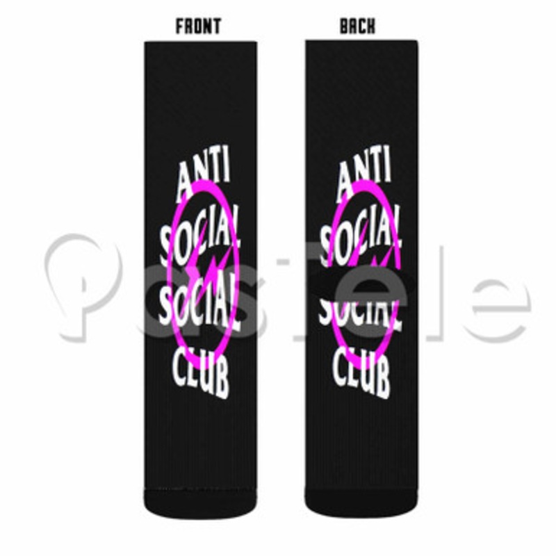Fragment x Anti Social Social Club Custom Sublimation Personalized Printed Socks Polyester Acrylic Nylon Spandex