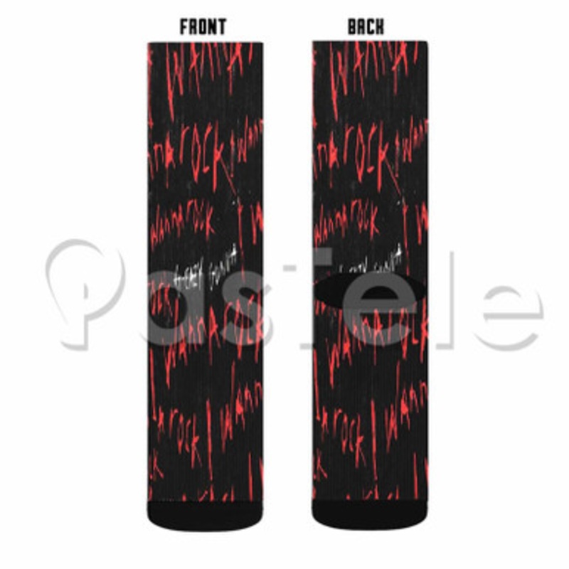 G Eazy Feat Gunna I Wanna Rock Custom Sublimation Personalized Printed Socks Polyester Acrylic Nylon Spandex