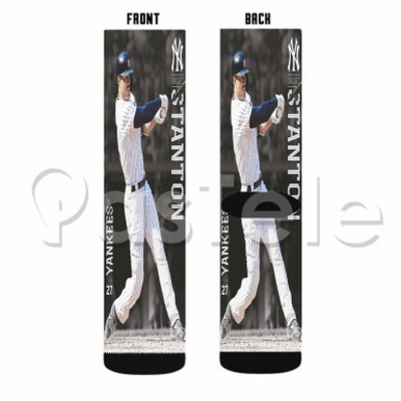 Giancarlo Stanton New York Yankees MLB Custom Sublimation Personalized Printed Socks Polyester Acrylic Nylon Spandex