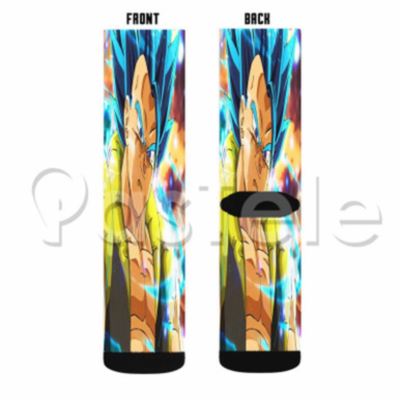 gogeta super saiyan blue Custom Sublimation Personalized Printed Socks Polyester Acrylic Nylon Spandex