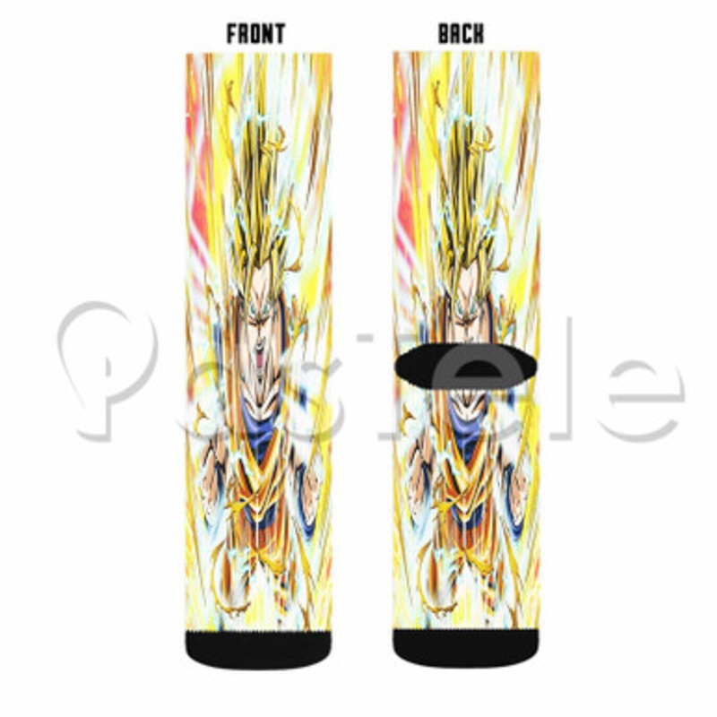 goku ssj 2 Custom Sublimation Personalized Printed Socks Polyester Acrylic Nylon Spandex