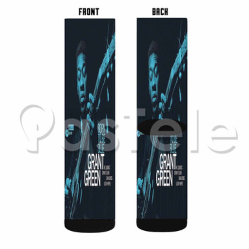 Grant Green Born To Be Blue Custom Sublimation Personalized Printed Socks Polyester Acrylic Nylon Spandex