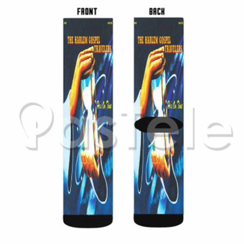Harlem Gospel Travelers He s On Time Custom Sublimation Personalized Printed Socks Polyester Acrylic Nylon Spandex
