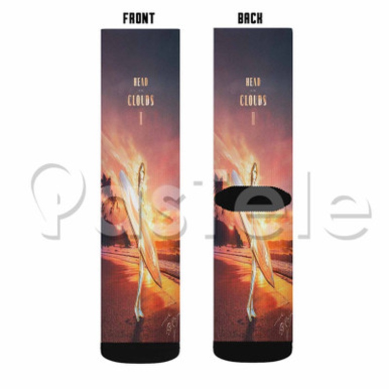 Head in The Clouds 2 Custom Sublimation Personalized Printed Socks Polyester Acrylic Nylon Spandex