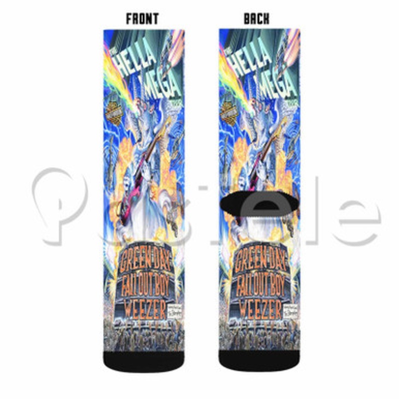 hella mega tour Custom Sublimation Personalized Printed Socks Polyester Acrylic Nylon Spandex
