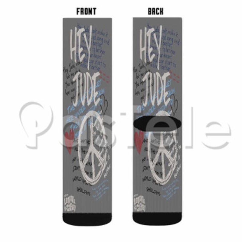 Hey Jude John Lennon And Paul Mc Cartney Custom Sublimation Personalized Printed Socks Polyester Acrylic Nylon Spandex