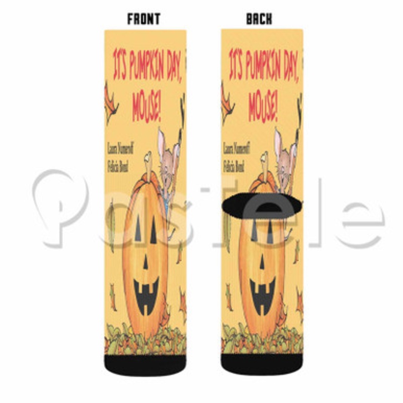 It s Pumpkin Day Mouse Custom Sublimation Personalized Printed Socks Polyester Acrylic Nylon Spandex