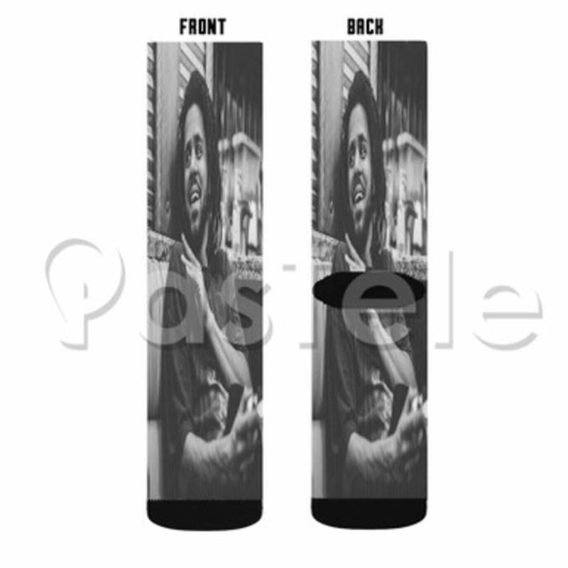 J Cole Music Custom Sublimation Personalized Printed Socks Polyester Acrylic Nylon Spandex