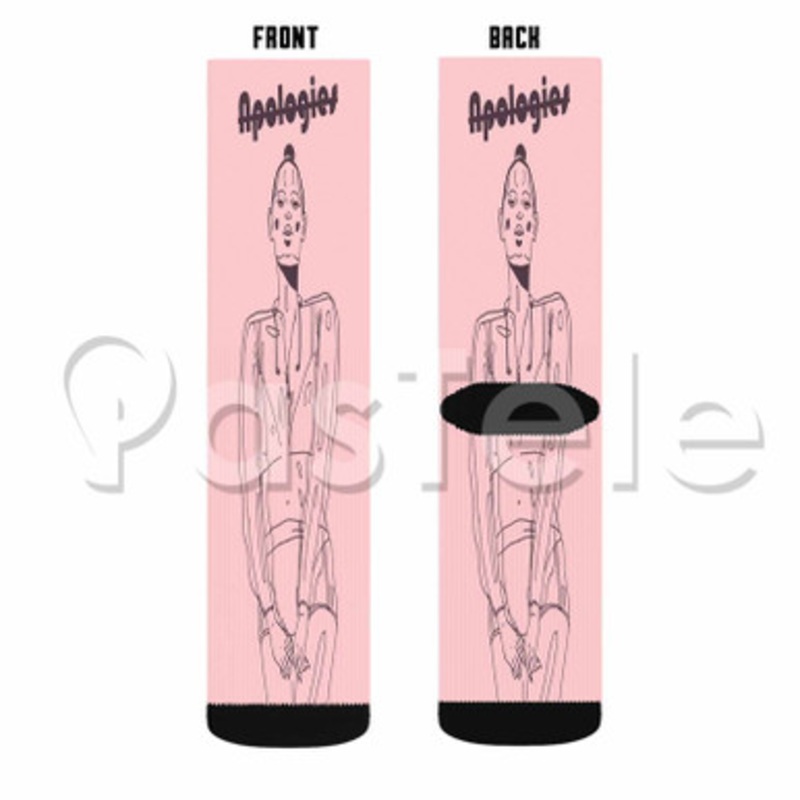 Apologies Mal London Custom Sublimation Personalized Printed Socks Polyester Acrylic Nylon Spandex
