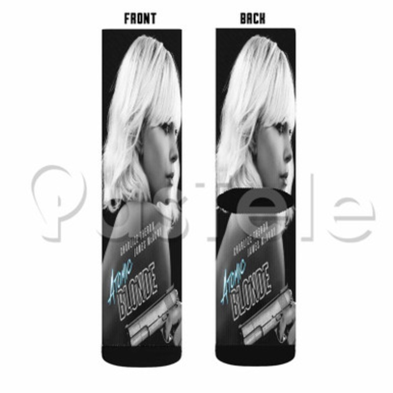 Atomic Blonde Custom Sublimation Personalized Printed Socks Polyester Acrylic Nylon Spandex