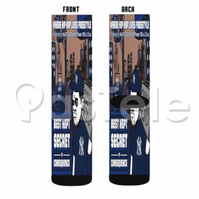 Best Kept Secret Consequence Custom Sublimation Personalized Printed Socks Polyester Acrylic Nylon Spandex