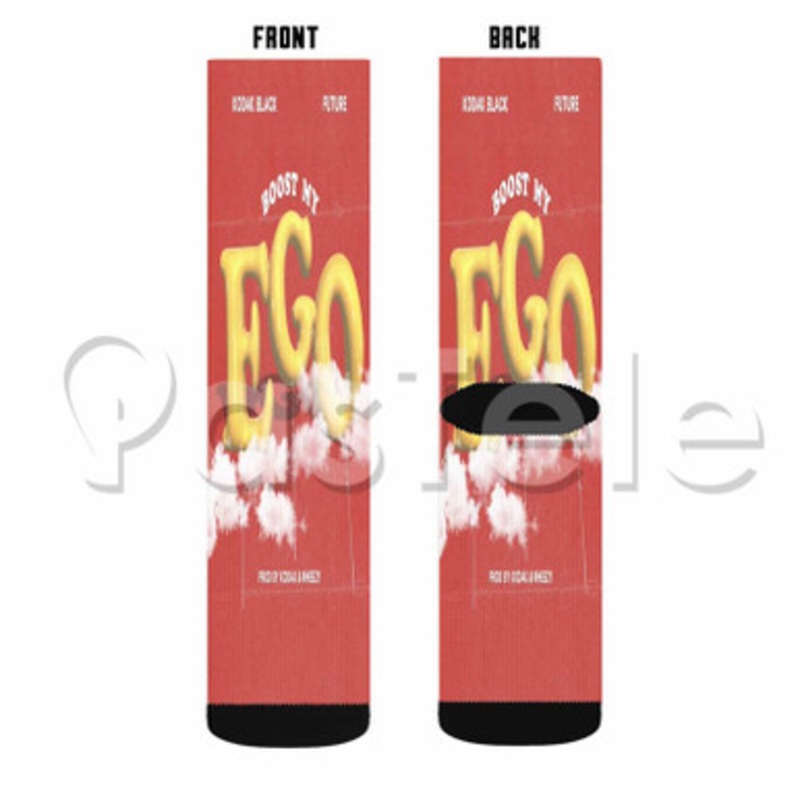 Boost My Ego Kodak Black Feat Future Custom Sublimation Personalized Printed Socks Polyester Acrylic Nylon Spandex