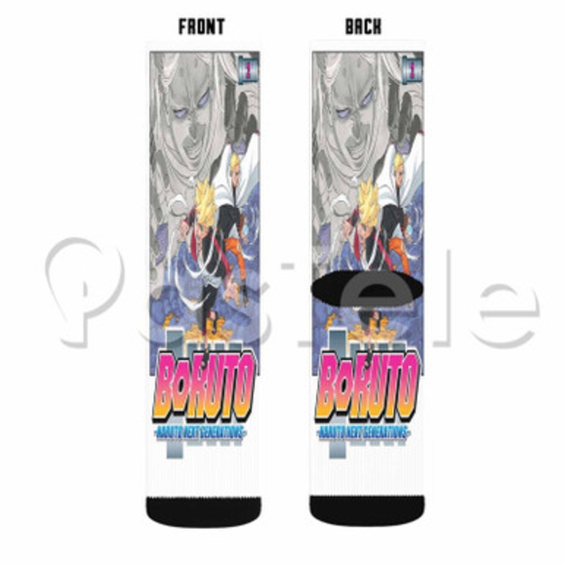 Boruto Naruto Next Generations Custom Sublimation Personalized Printed Socks Polyester Acrylic Nylon Spandex
