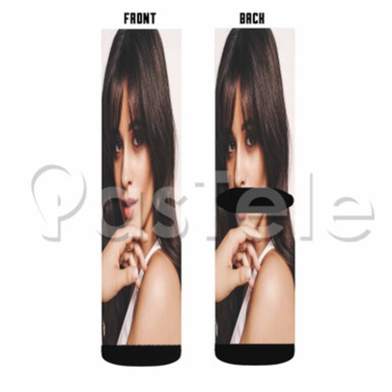 Camila Cabello Beautiful Custom Sublimation Personalized Printed Socks Polyester Acrylic Nylon Spandex