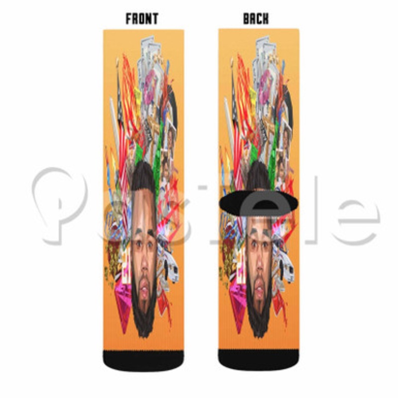 Chaz French Feat Curren y Invite Only Custom Sublimation Personalized Printed Socks Polyester Acrylic Nylon Spandex