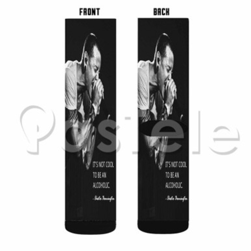 Chester Bennington Quotes Custom Sublimation Personalized Printed Socks Polyester Acrylic Nylon Spandex