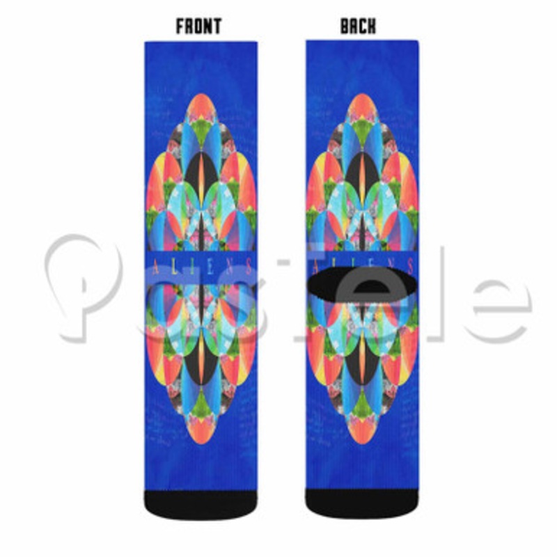 Coldplay Aliens Custom Sublimation Personalized Printed Socks Polyester Acrylic Nylon Spandex