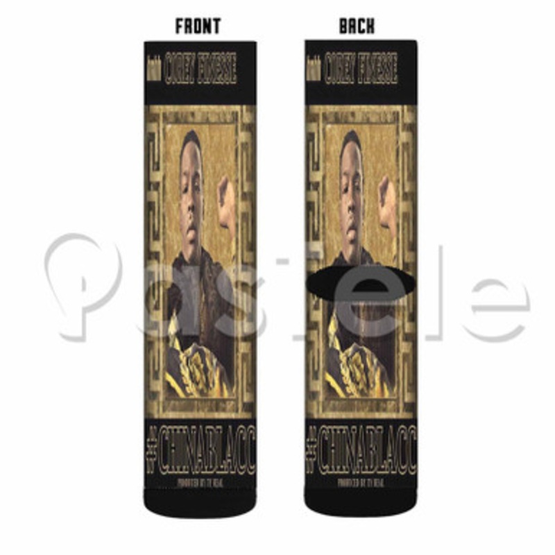 Corey Finesse China Blacc Custom Sublimation Personalized Printed Socks Polyester Acrylic Nylon Spandex