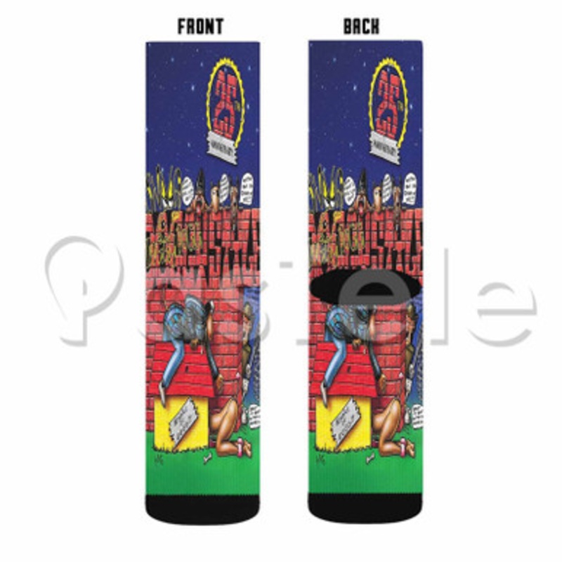 Death Row Records Custom Sublimation Personalized Printed Socks Polyester Acrylic Nylon Spandex