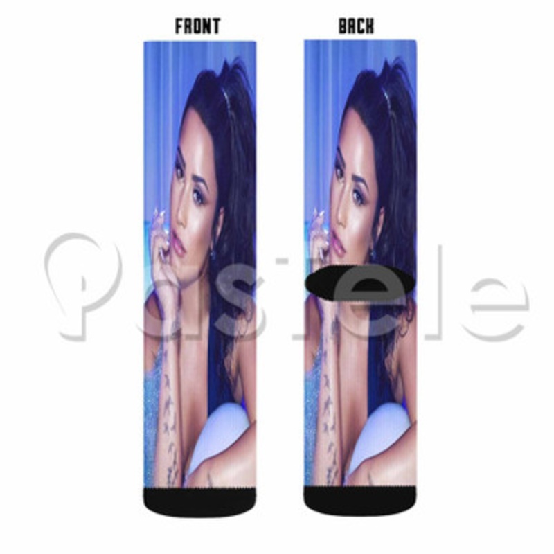 Demi Lovato Custom Sublimation Personalized Printed Socks Polyester Acrylic Nylon Spandex