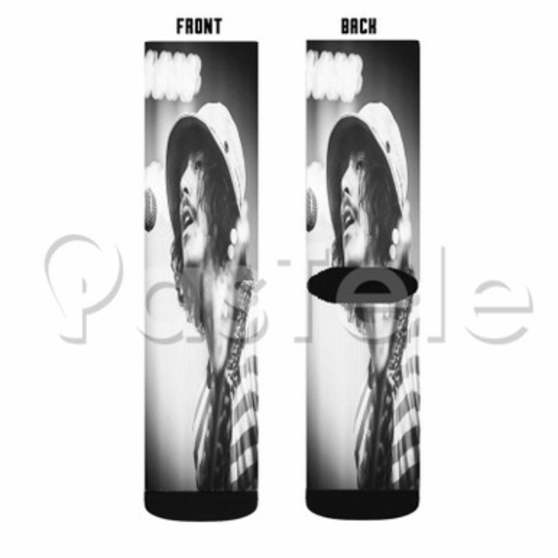 Diz Sticky Fingers Custom Sublimation Personalized Printed Socks Polyester Acrylic Nylon Spandex