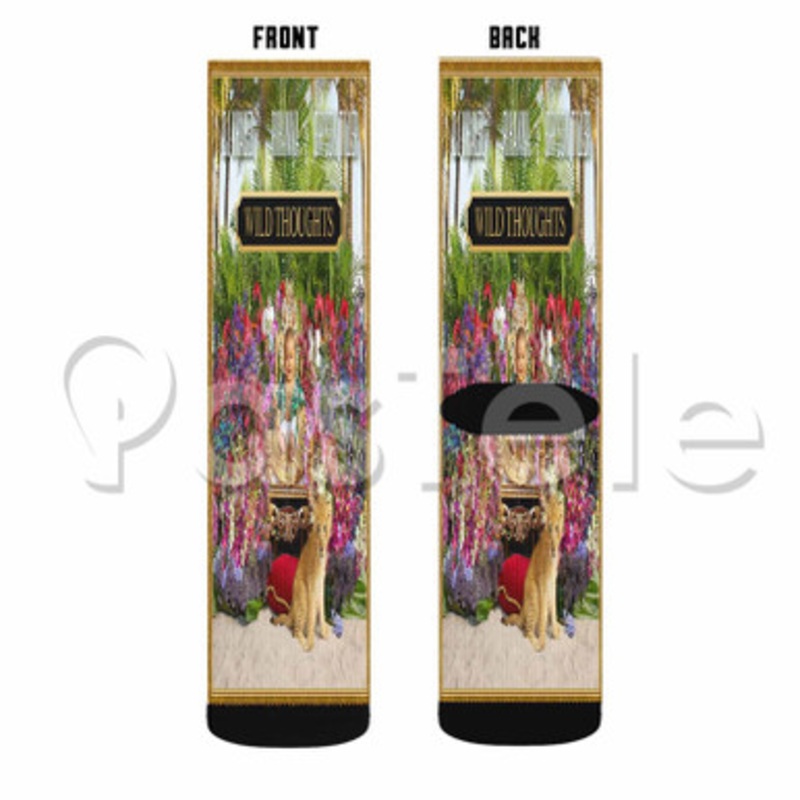 DJ Khaled feat Rihanna Wild Thoughts Custom Sublimation Personalized Printed Socks Polyester Acrylic Nylon Spandex
